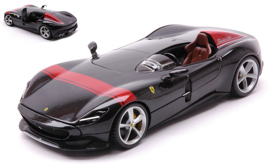MODELLINO IN SCALA Burago COMPATIBILE CON FERRARI MONZA SP1 BLACK 1:24 MODEL SCALE BU26027Z 241217