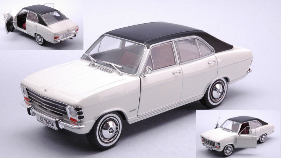 MODELLINO IN SCALA COMPATIBILE CON OPEL OLYMPIA A 1967 WHITE/MATT BLACK 1:24 WHITEBOX WB124200