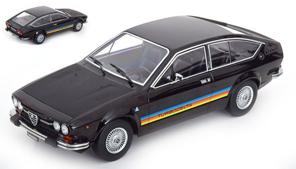 MODELLINO IN SCALA COMPATIBILE CON ALFA ROMEO GTV 2000 TURBODELTA 1979 BLACK/FLATBLACK 1:18 KK SCALE KKDC181094