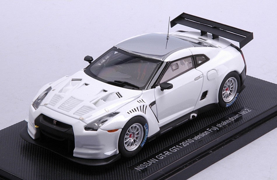 MODELLINO IN SCALA COMPATIBILE CON NISSAN GT-R GT1 VERSION FUJI SHAKE DOWN WHITE 1:43 EBBRO EB44318