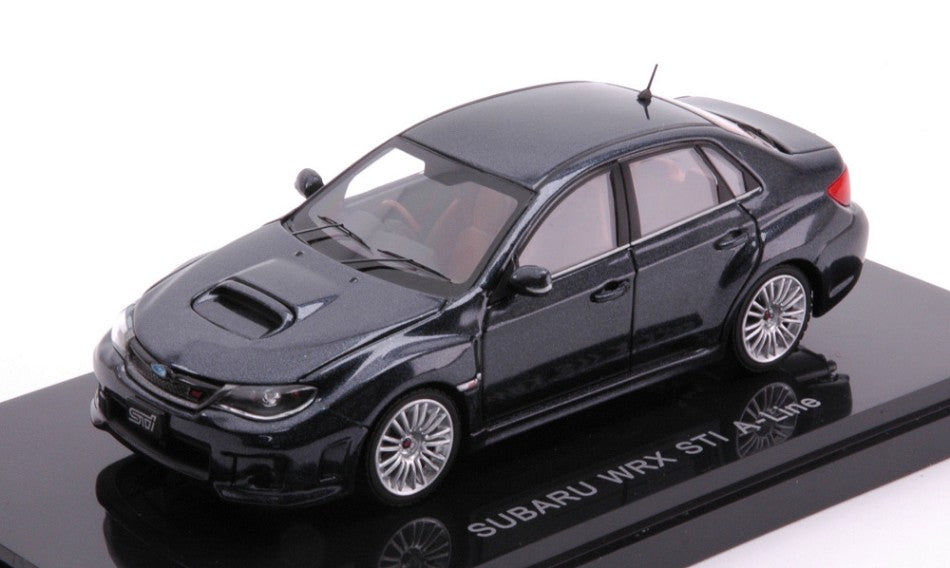 MODELLINO IN SCALA COMPATIBILE CON SUBARU WRX STI A-LINE METALLIC BLACK 1:43 EBBRO EB44398