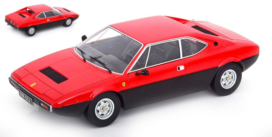 MODELLINO IN SCALA COMPATIBILE CON FERRARI 208 GT4 1975 RED/FLATBLACK 1:18 KK SCALE KKDC181204