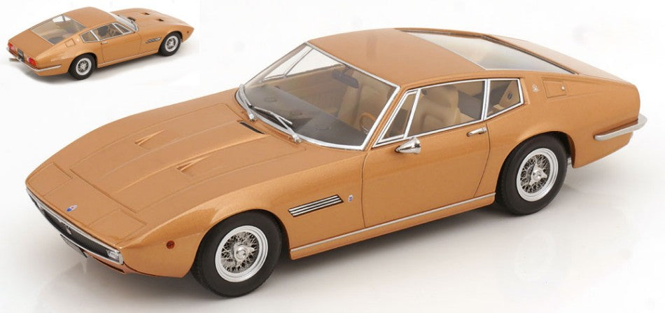 MODELLINO KK Scale MASERATI GHIBLI COUPE' 1969 METALLIC GOLD 1:18 MODEL SCALE KKDC181274 250506