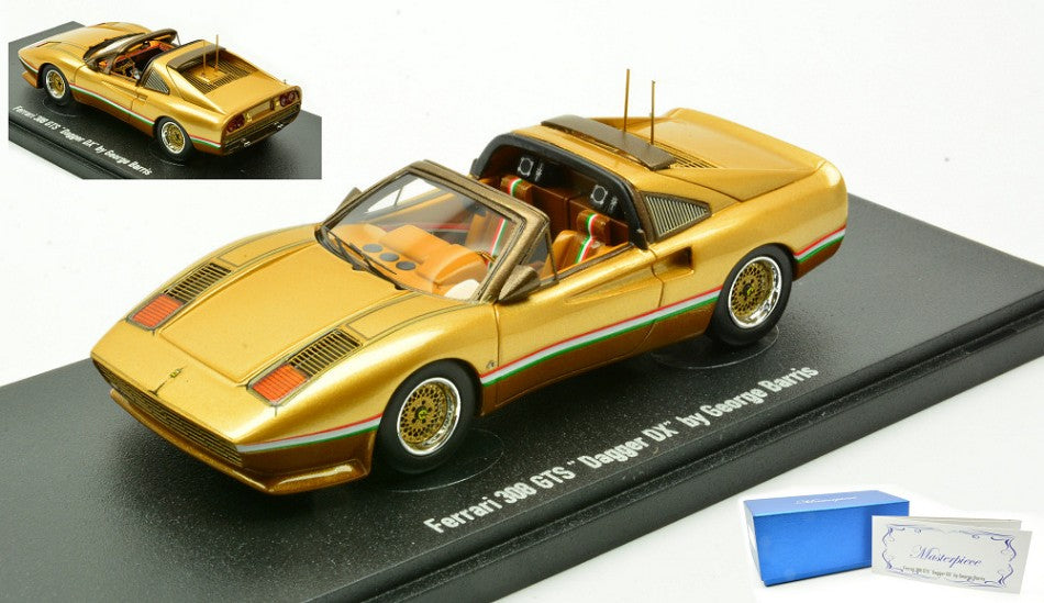 MODELLINO Autocult FERRARI 308 GTS SPIDER 1978 GOLD GEORGE BARRIS CAR  "MASTERPIECE"1:43 MODEL SCALE ATC90322 250506