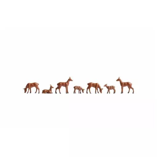 Confezione da 7 cervi NOCH 15740 - HO : 1/87th