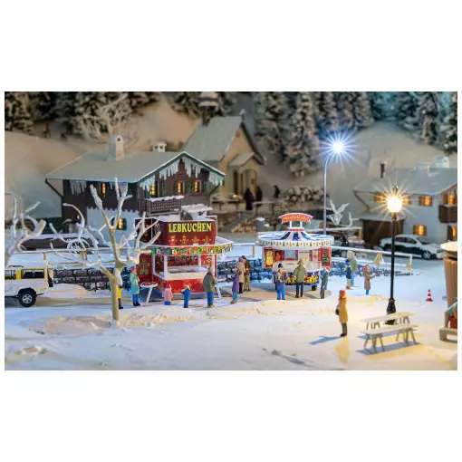 2 bancarelle per mercatini di Natale - Faller 134001 - HO 1/87