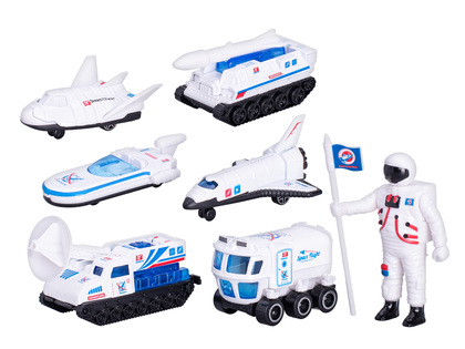 Veicoli spaziali 6-8,5 cm in metallo a movimento libero 6 pezzi con astronauta 7,5 cm