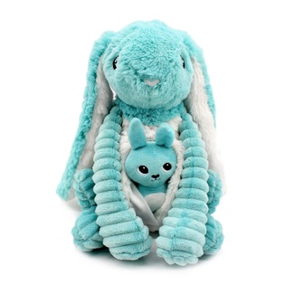 Ptipotos Coniglio di peluche Toudou blu - mamma con bambino