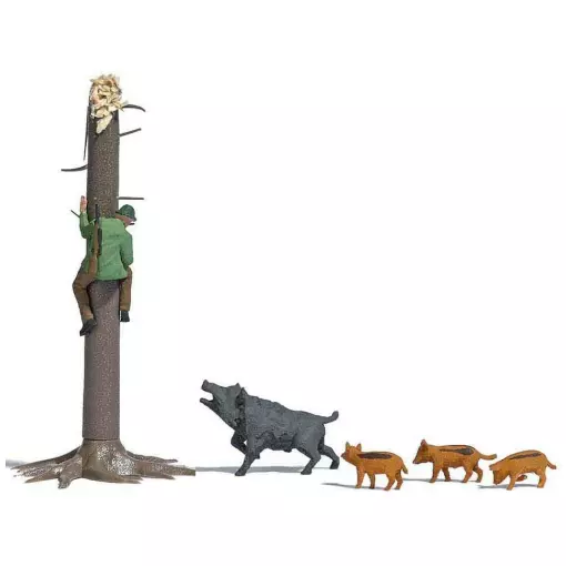 Cinghiale e cacciatore - HO 1/87 - BUSCH 7958