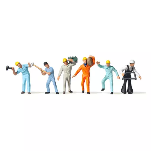 Lot de 6 personnages "Sur le chantier" - Merten 0212577 - HO 1/87