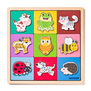 Puzzle con animali, forme-colore