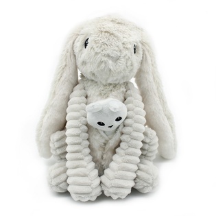 Ptipotos Coniglio di peluche Toudou grigio - mamma con bambino