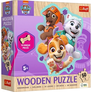 Trefl Puzzle in legno sagomato Gruppo allegro di cani 50 pezzi