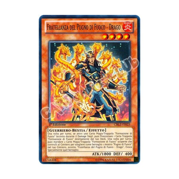 CBLZ-IT025 Fratellanza del Pugno di Fuoco-Drago super rara 1a Edizione (IT) -NEAR MINT-