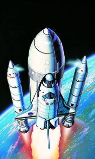 Model Kit Universe 12707 - NAVETTA SPAZIALE 1/288 CON BOOSTER ROCKET MCP (1: 288)