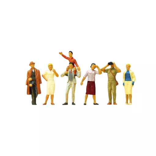 Confezione di 7 spettatori in piedi - Figurina - PREISER 10026 - Scala HO : 1/87th