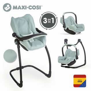 Smoby 3in1 Maxi Cosi seggiolino auto e sedia verde-grigio per bambole