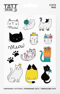 TATTonMe Tatuaggi temporanei impermeabili Gatti mix