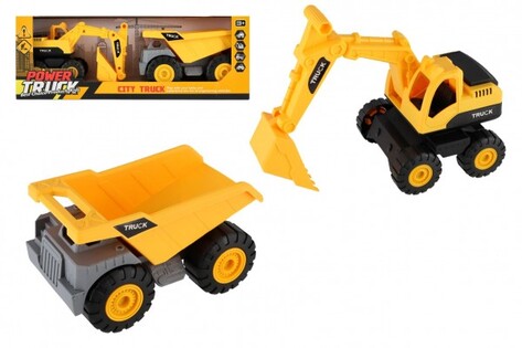 Auto da costruzione 2 pezzi plastica 18cm a ruota libera