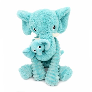 Ptipotos Elefante di peluche Dimoitou blu - mamma con bambino