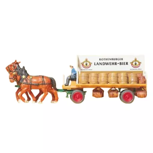 Wagon brasserie tiré par 2 chevaux - Preiser 30462 - HO 1/87