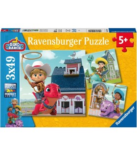 3 Puzzle da 49 Pezzi - Dino Ranch