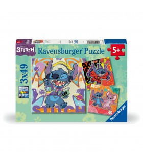 3 Puzzle da 49 Pezzi - Disney Stitch