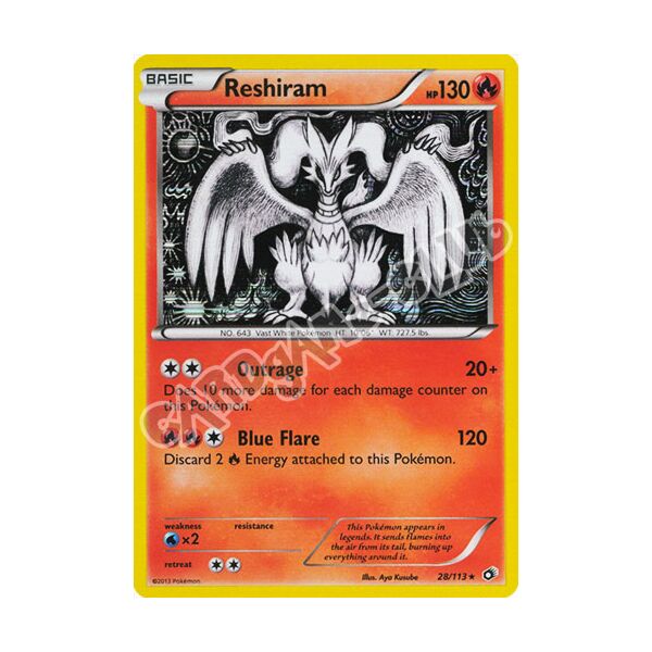 028 / 113 Reshiram rara foil (EN) -NEAR MINT-