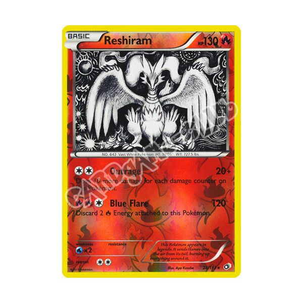 028 / 113 Reshiram rara foil reverse (EN) -NEAR MINT-