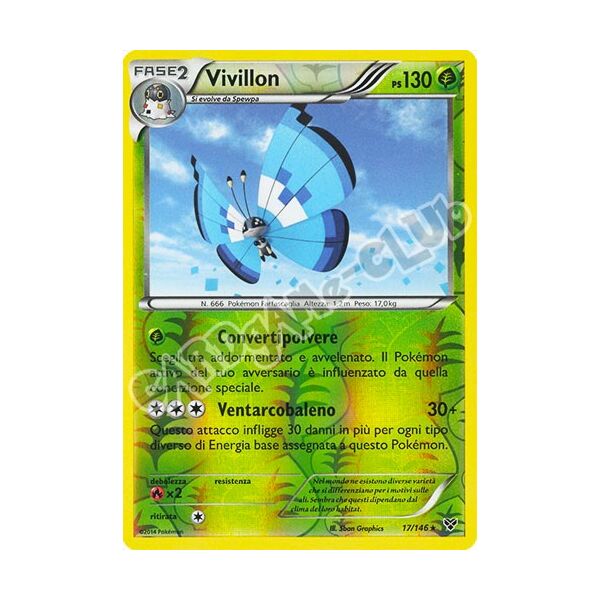 017 / 146 Vivillon (blu) rara foil reverse (IT)
