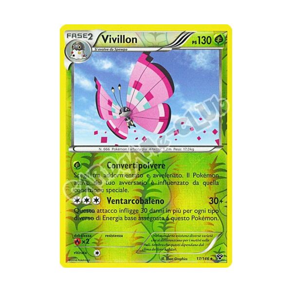 017 / 146 Vivillon (rosa) rara foil reverse (IT)