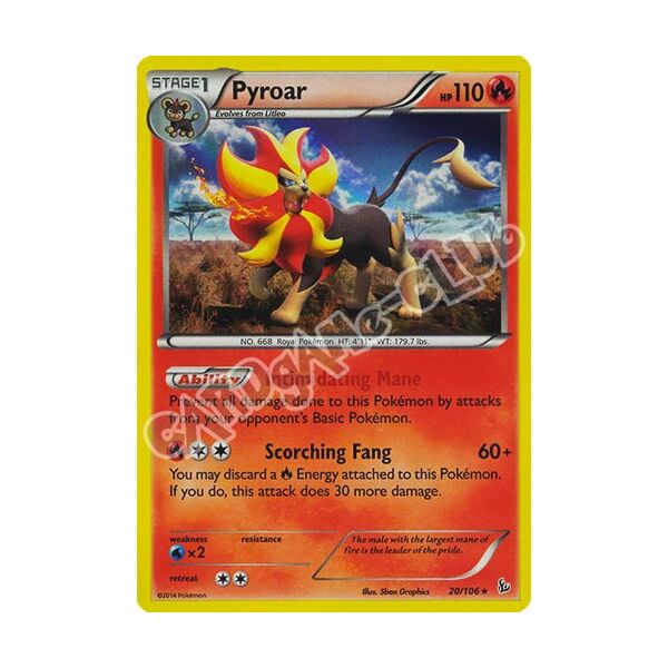 020 / 106 Pyroar rara foil (EN) -NEAR MINT-