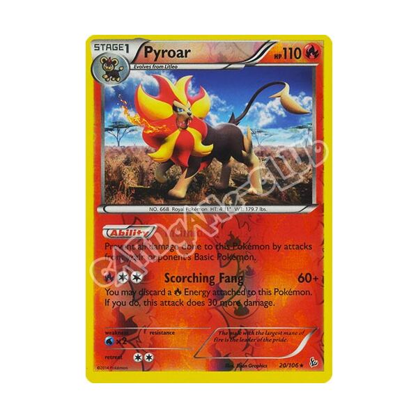 020 / 106 Pyroar rara foil reverse (EN) -NEAR MINT-