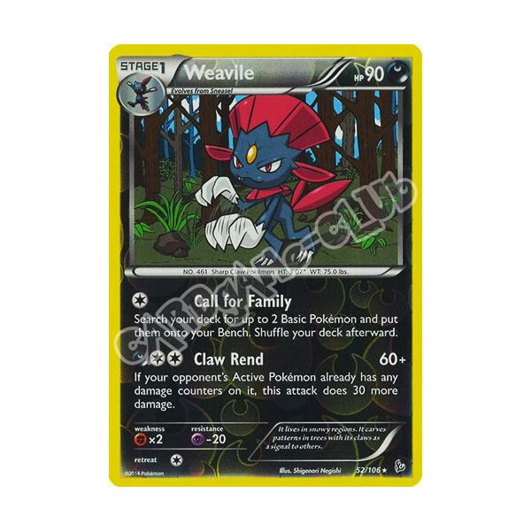 052 / 106 Weavile rara foil reverse (EN) -NEAR MINT-