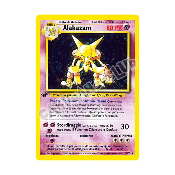001 / 102 Alakazam rara foil 1a edizione (IT) -NEAR MINT-