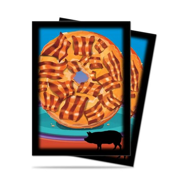 Proteggi carte standard pacchetto da 50 bustine 66mm x 91mm Novelty Food Bacon Donut