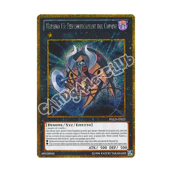 PGLD-IT023 Numero 13: Personificazione del Crimine rara segreta oro unlimited (IT) -NEAR MINT-