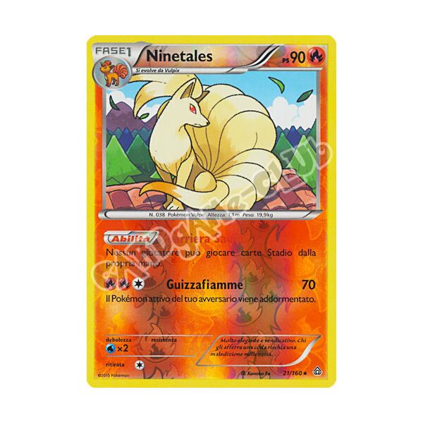021 / 164 Ninetales rara foil reverse (IT) -NEAR MINT-