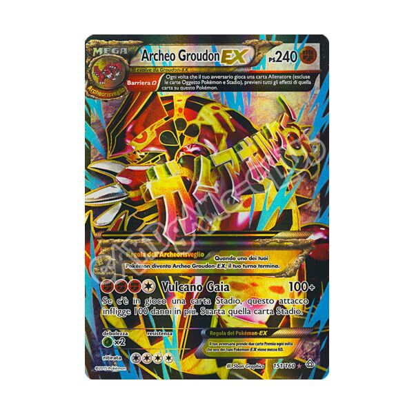 151 / 164 Archeo Groudon EX rara segreta foil (IT) -NEAR MINT-