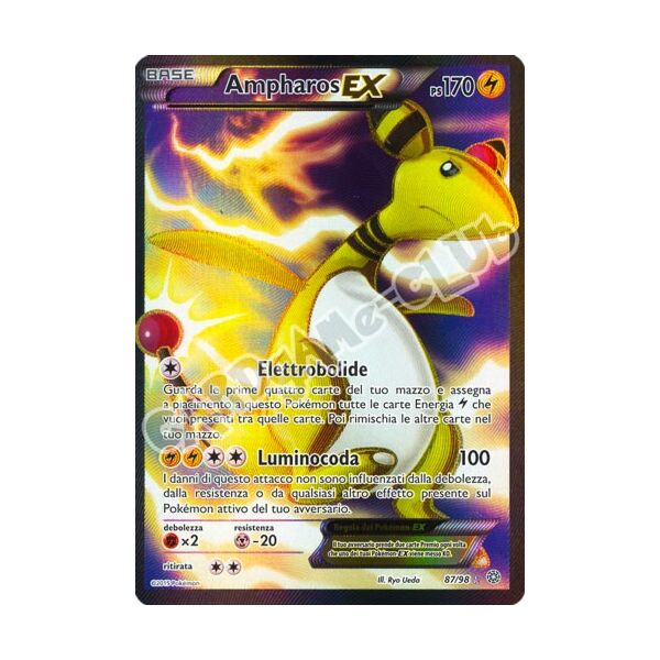 87 / 98 Ampharos EX rara segreta foil (IT) -NEAR MINT-