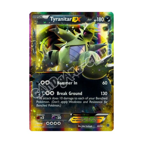 42 / 98 Tyranitar EX rara ex foil (EN) -NEAR MINT-