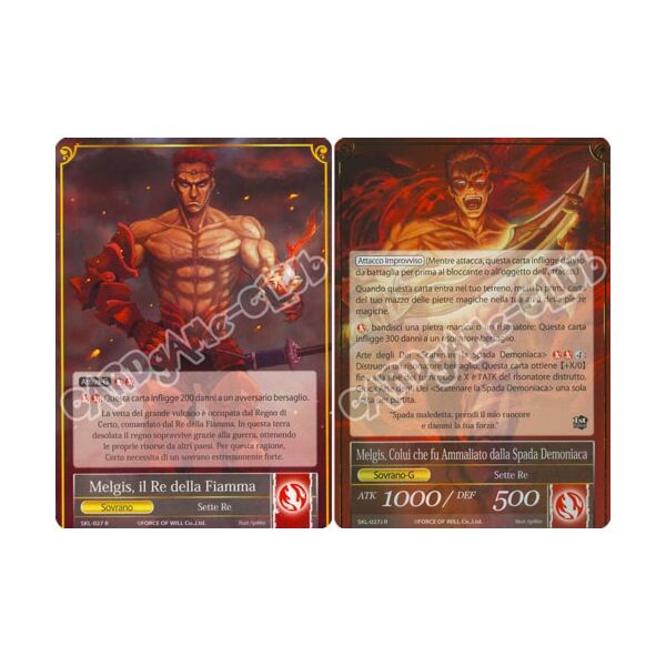 SKL1-IT027 Melgis, il Re della Fiamma / Melgis, Colui che fu Ammaliato dalla Spada Demoniaca rara normale/foil (IT) -NEAR MINT-