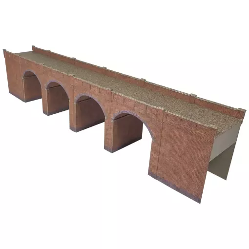 Viaduc Double Voie en Briques Rouge - Metcalfe PO240 - HO 1/87