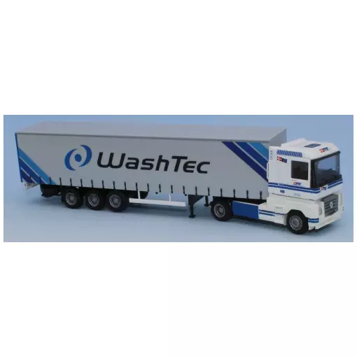 Semi-remorque bâché Renault Magnum / Washtec - AWM 71370 - HO 1/87