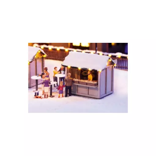Scena al mercatino di Natale HO 1/87
