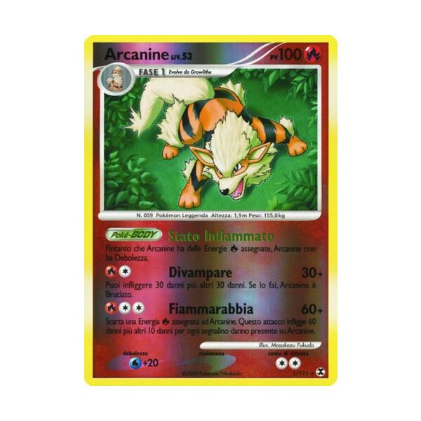001 / 111 Arcanine LIV.53 rara foil reverse (IT)  -GOOD-