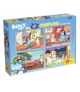 4 Puzzle da 48 Pezzi Maxi - Double Face: Bluey