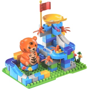 Set di costruzioni 87 pezzi con pista e animaletto