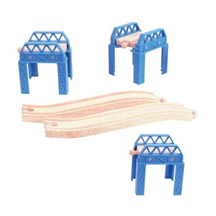 Bigjigs Rail Set di binari in legno per struttura a ponte