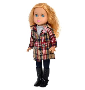 Bambola con cappotto e effetti sonori 48 cm